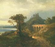 Johann Koler Italian landscape oil on canvas